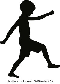 Un niño corriendo Vector de la silueta del cuerpo