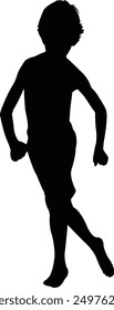 a boy running body silhouette vector