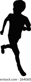 a boy running body silhouette vector