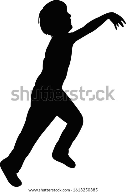 Boy Running Body Silhouette Vector Stock Vector (Royalty Free ...