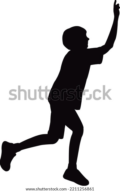 Boy Running Body Silhouette Vector Stock Vector (Royalty Free ...