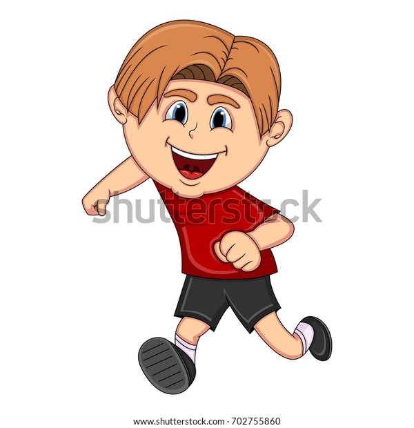 Boy Running Cartoon Vector Illustration Stock Vector (Royalty Free ...