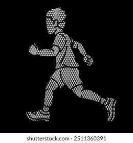 A Boy Running A Child Run Action Cartoon Sport Graphic Vector