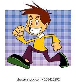 Boy running graphic