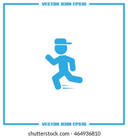 Boy running icon. Vector illustration eps10.