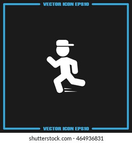 Boy running icon. Vector illustration eps10.