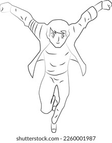Boy running image tracing vector art
