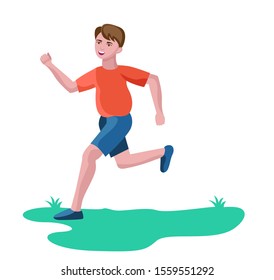 boy running or jogging vector illustration