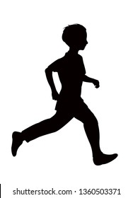 A Boy Running Silhouette Vector