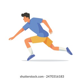 a boy running vector illustration