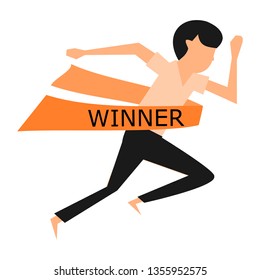 the boy running to winner vector