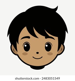 A Boy Sad Mode Emoji Style. Sad kids avatars. Cute children smiling, boy girl in rounds vector set. Illustration girl and boy avatar, happy kids, child Sadness. Boy Face Expression Face Vector Art.