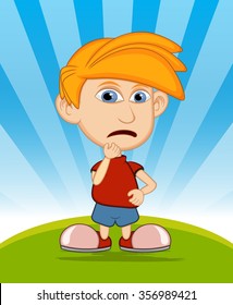 The boy is sad vector illustration