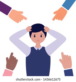 boy with sadness mental depressed vector illustration
