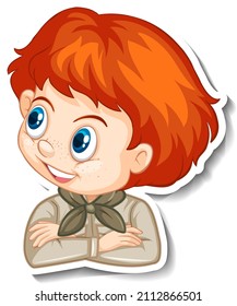 Boy in safari costume cartoon character illustration
