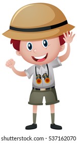 Boy in safari outfit illustration