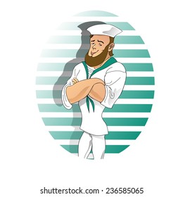 boy sailor cartoon vector illustration