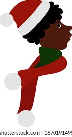 Boy with scarf, illustration, vector on white background.