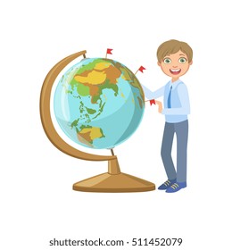 Boy School Uniform Giant Globe Stock Vector (Royalty Free) 511452079 ...