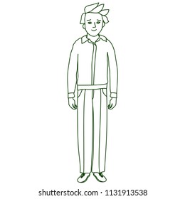A boy, schoolboy, funny and simple, kind