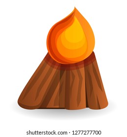 Boy scout campfire icon. Cartoon of boy scout campfire vector icon for web design isolated on white background