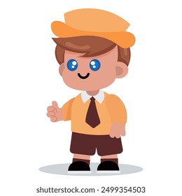 Junge Pfadfinder Cartoon-Charakter Vektorgrafik