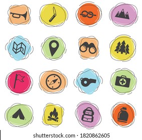 Boy scout color vector icons for web and user interface