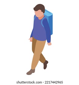 Boy scout icon isometric vector. Trip adventure. Camp children