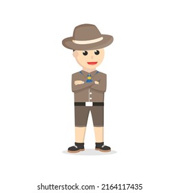 boy scout pose design character on white background