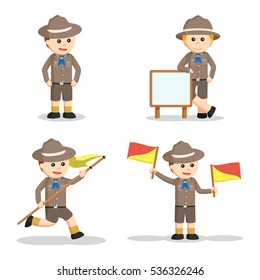 boy scout set illustration design