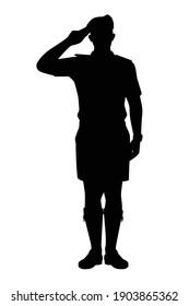 Boy Scout Silhouette Vector On White Stock Vector (Royalty Free ...