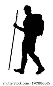 Boy scout silhouette vector on white background