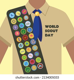 Boy Scout Uniform Vector Illustration for World Scouts Day Celebration