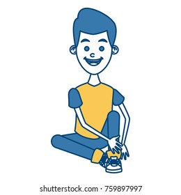 Boy seated cartoon