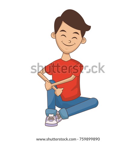 Boy seated cartoon
