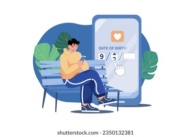 Boy selecting age in dating app