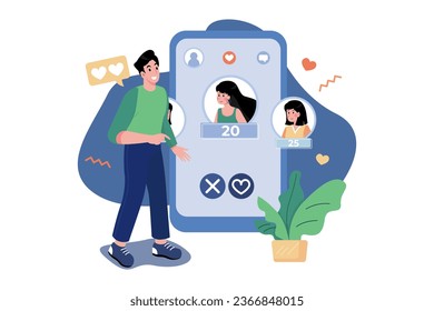 Boy selecting age in dating app