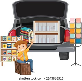 Boy Selling Books And News Paper Illustration