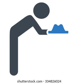 Boy Servant vector icon. Style is bicolor flat symbol, smooth blue colors, rounded angles, white background.