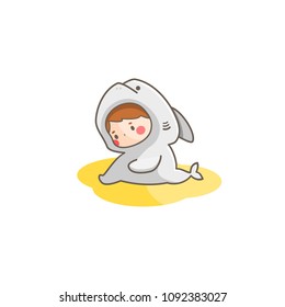 Boy in Shark Costume