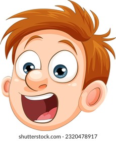Boy with Shocked Expression Vector illustration