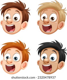 Boy with Shocked Expression Vector illustration