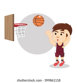Boy shooting basket ball