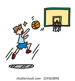 A Boy Shooting Basketball