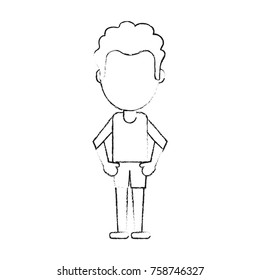 Boy with short pants avatar icon vector illustration graphic design