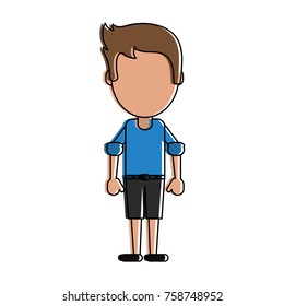 Boy with short pants avatar icon vector illustration graphic design