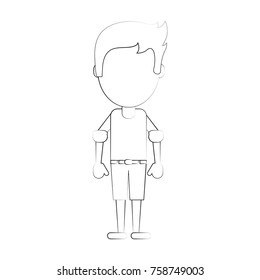 Boy with short pants avatar icon vector illustration graphic design