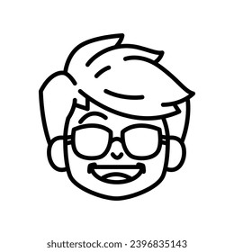 Boy Show Face Expression Emotions Avatars Vector Set 5
