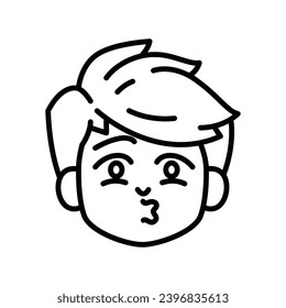 Boy Showing Face Expression Emotions Avatars Vector Set 6
