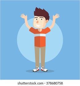 Boy showing happiness